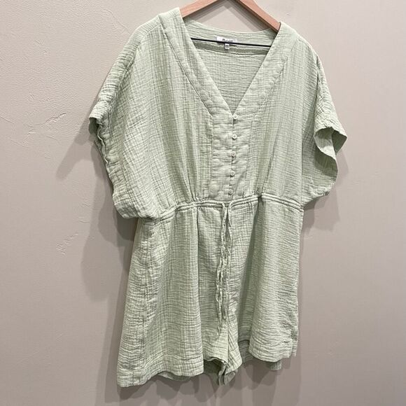 Madewell Lightest Spun Cover-Up Drawstring Romper Plus Size XXL - Picture 7 of 9